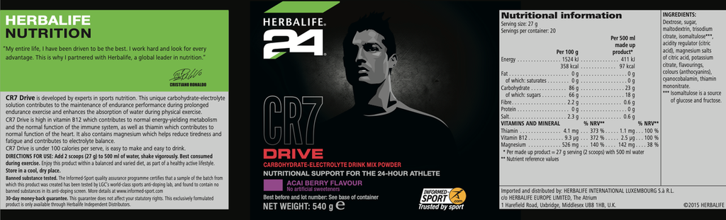 Sport- HERBALIFE24 - CR7 Drive - Canister - Acai Berry Flavour (540g)